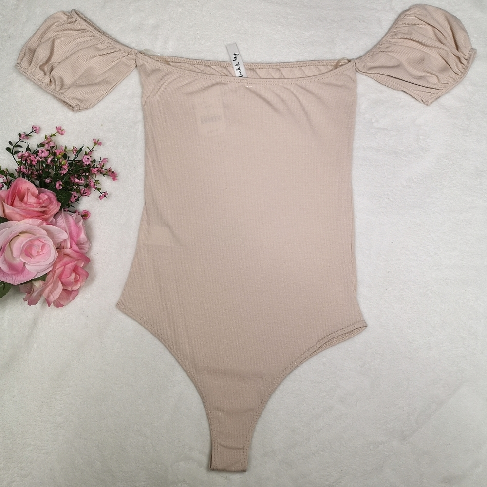 NWT M Boutique Bodysuit Stretchy Off Shoulder